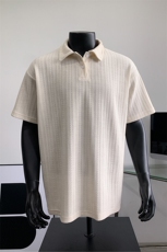 夏装25老钱风大码宽松麦穗翻领POLO衫男装夏季短袖T恤S405-特P35，男装T恤，电商A233-1