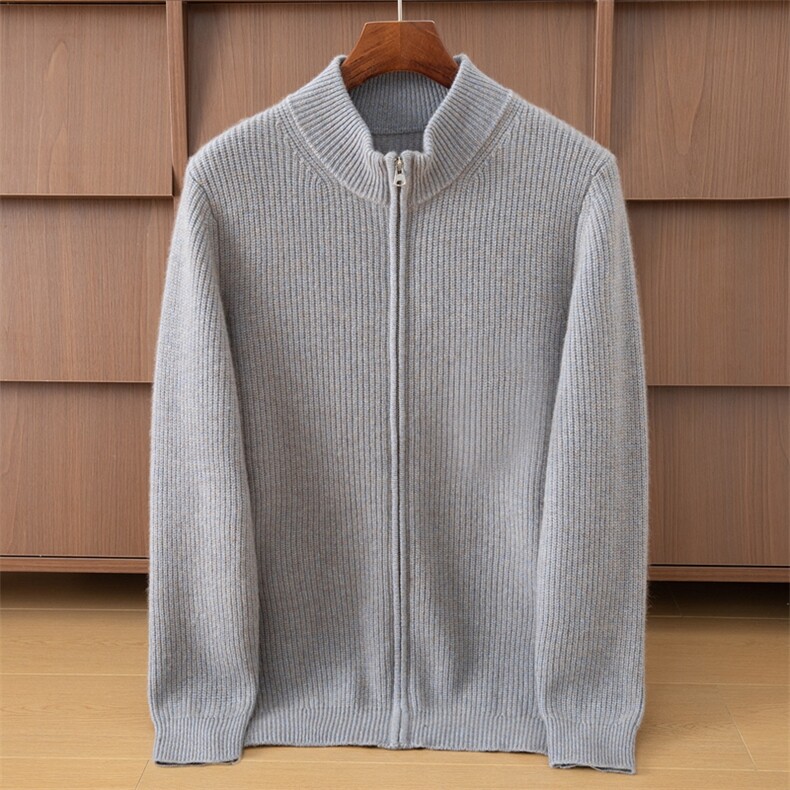 2025年秋季时尚百搭通勤简约休闲开衫，男装羊绒开衫，米亚康羊绒