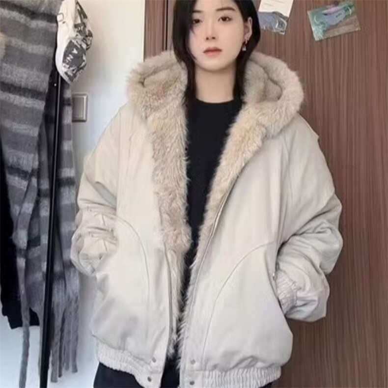 现货足美式宽松连帽加厚座山雕短款棉服M62/P115,男装棉衣,星座205-3