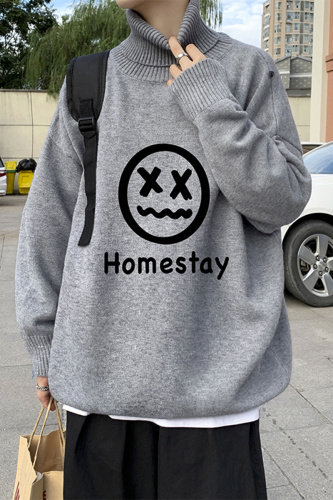 韩版潮流时尚高领休闲毛衣港风2024秋冬针织衫男A161-2-M2058-P50，男装针织衫/毛衣，电商A161-2