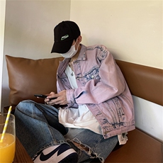 新款牛仔外套男ins潮春秋水洗做旧上衣美式复古扎染夹克JK023-p65，男装夹克，星座1008