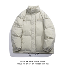 白鸭绒白底22冬季潮流设计感字母印花立领羽绒服YR192P195控258，男装羽绒服，电商A247-1