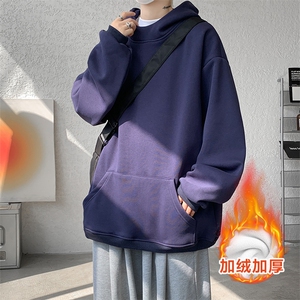 8XL-M连帽卫衣硬挺连帽卫衣男美式复古重磅帽衫加绒外套WY9105P68图片