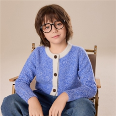 儿童毛衣秋冬男女同款加厚花纱时尚百搭通勤简约休闲儿童羊绒开衫，童装儿童羊绒衫，跳跳羊儿童羊绒衫