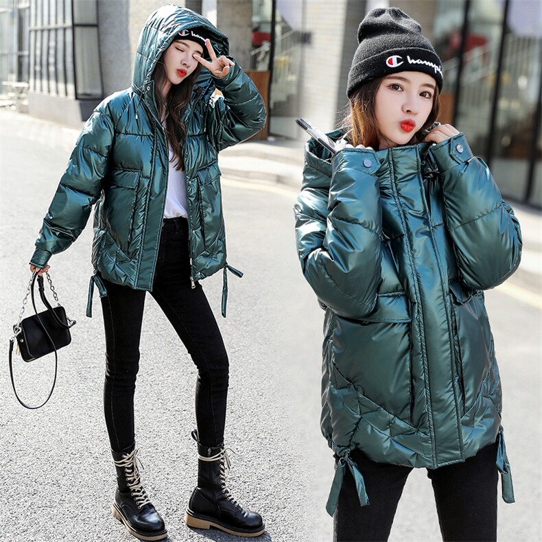 2020冬装新款棉服女短款韩版亮皮棉衣女外套加厚棉服亮色,女装棉衣/棉服,瑶迪依秀