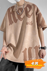 新款短袖男日系白墙夏季t恤休闲百搭印花圆领T恤男上衣TC3137-P35图片