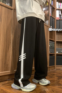 XZ616 新款巴黎神裤三条杠织带拼接休闲卫裤 TY955 P55控68图片