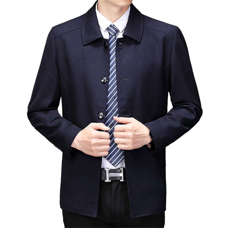 21中青年男士夹克纯色翻领外套商务休闲时尚茄克衫男SJJ8502-P160,男装夹克,电商B212（原钱塘6029）