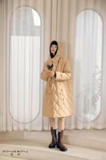 菱形格轻薄收腰羽绒，其它，DINGOIN 定芹