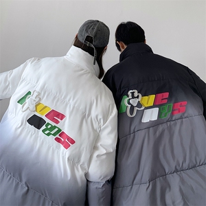 2025冬季新款港风情侣原创渐变印花立领休闲羽绒服外套 GM15-P175图片