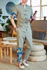 2021汉服古风男士唐装男套装中国风外套潮流两件套A438-777-P60，男装套装，电商A438