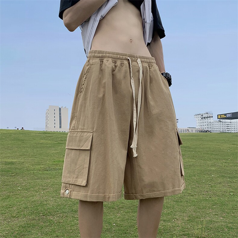 日系工装大口袋短裤男夏季宽松男休闲中裤阔腿五分裤D295,男装牛仔裤,星座1116A-1（原606A）
