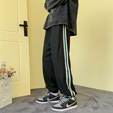 华夫格运动裤直筒宽松阔腿裤秋冬男士裤子K0975-P35加绒P40，男装休闲裤，星座308B-1