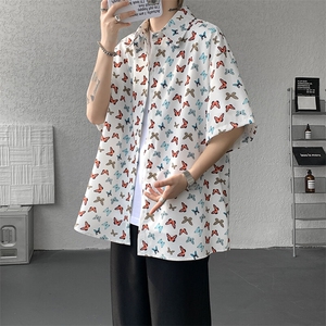 8XL-M花衬衫男短袖夏季薄款冰丝半袖宽松大码休闲外套DC28008P38图片