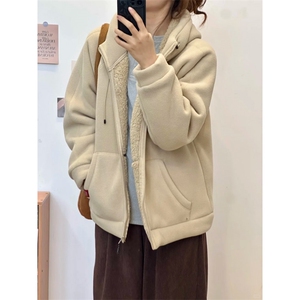 摇粒绒连帽拉链卫衣外套1302-GS02-P55 成分100聚酯纤维图片