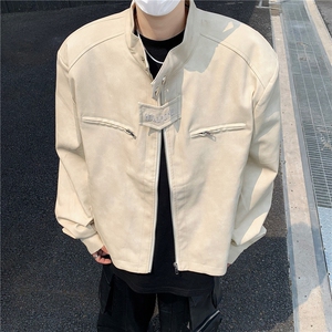 高级感小众高街外套男生短款棕咖色飞行员夹克 JK8542 P75图片