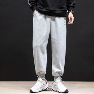 K12072-P40 加绒P50 束脚纯棉运动裤男士休闲裤大码宽松卫裤男图片