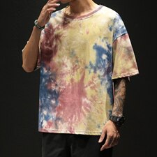 潮牌不规则扎染短袖T恤男半袖体桖insT0019-P30，男装T恤，电商A128