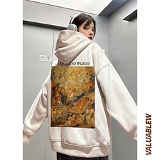 ！麂皮绒连帽卫衣直播品质重磅400克圣母印花JL7061-P45控78，男装卫衣，星座508（原C305）