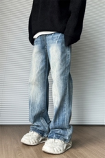 秋季新款美式复古宽松直筒裤休闲水洗牛仔裤男潮3711P59，男装牛仔裤，电商B381-2