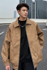 美式街头皮衣夹克男春季新款工装外套潮牌飞行夹克A436-1801-P75，男装皮衣，电商A436