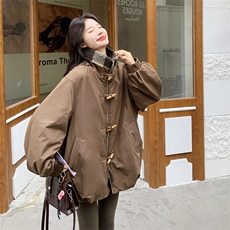 【现】【货】羊羔毛格纹拼接派克服外套2C158-6020-P205-K298，女装棉衣/棉服，2C158