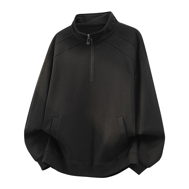 抖音得物高品质二开25秋冬美式宽松结构设计拉链立领卫衣外套W91，男装卫衣，电商A486