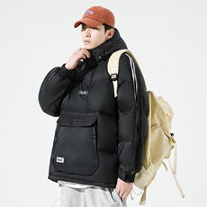 冬季加厚羽绒服套头印花连帽字母羽绒外套青年潮A266-YR04-P200，男装羽绒服，电商A266