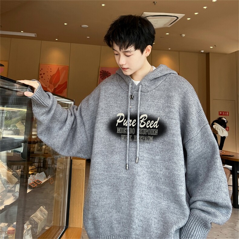 高品秋冬季连帽毛衣男复古慵懒风针织衫毛衣外套MYL3315-P65控88,男装针织衫/毛衣,电商B370