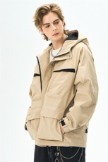 新款硬汉风户外夹克男连帽纯色上衣冲锋衣外套A157B-J2526-特P85，男装夹克，电商A157B