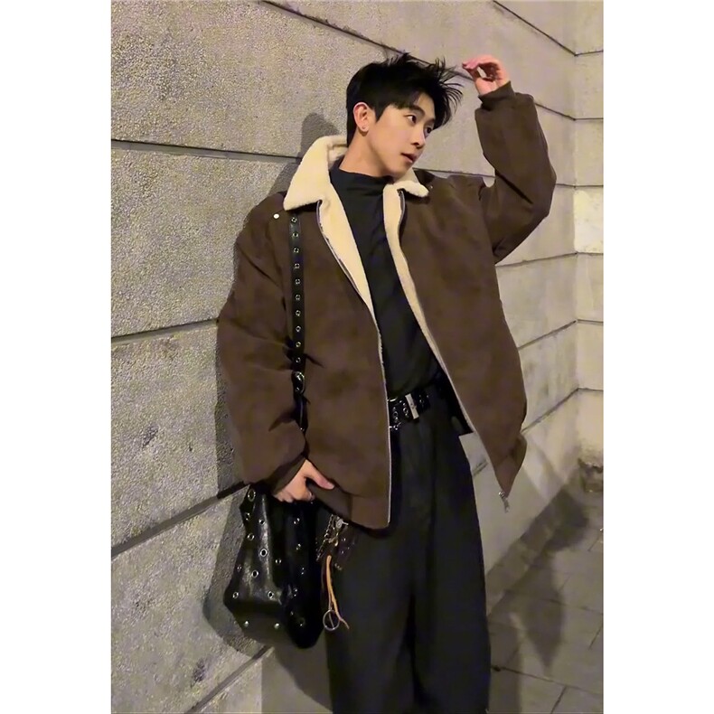 PY5552-P85特冬季PU皮棉服兔毛加绒加厚保暖棉衣,男装棉衣,电商D232