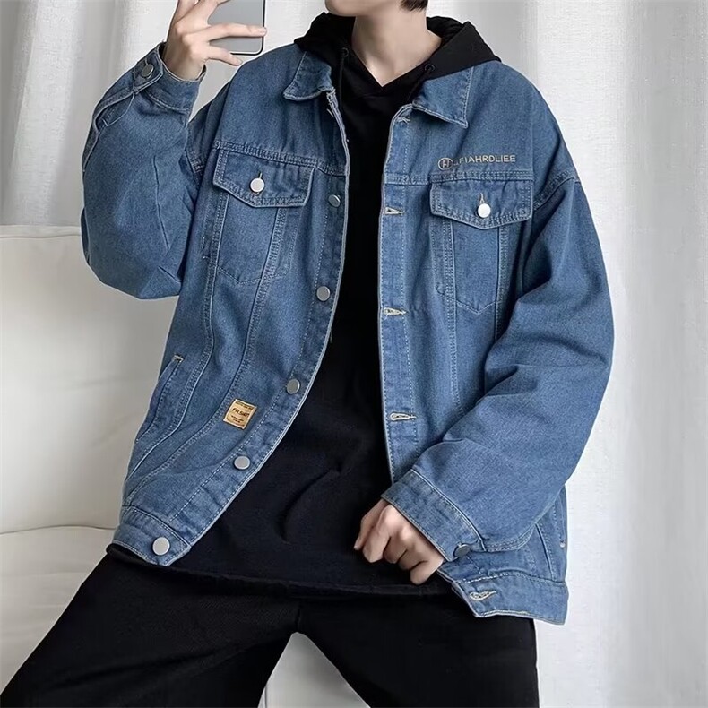 美式潮牌上衣夹克牛仔外套男宽松工装夹克男士衣服,男装夹克,星座410-6（原星座1304-1）