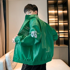 春季新款机车服夹克男潮炸街痞帅外套宽松赛车潮牌JK079-P83，男装夹克，星座308B-2