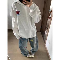 1506/QCX0040/P42卫衣男连帽春秋季ins港风宽松潮牌字母印花外套，女装短外套，星座1506