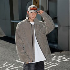 2026港风流光纹褶皱撞色面料大码M-5XL夹克男外套JK77866P75控118，男装夹克，星座227-7