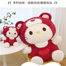 果儿毛绒玩具厂 草熊熊变身凯特猫兔毛【带拉链】