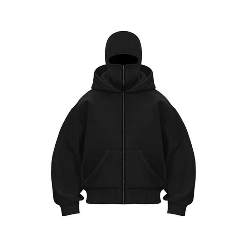 【有货】440克重磅全棉复合双帽悍匪卫衣刺绣开衫外套WY0092P90,男装卫衣,星座908