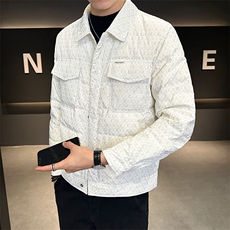 标502025冬季羽绒服时尚帅气百搭千鸟格印花羽绒服YR8093-P200，男装羽绒服，电商A413