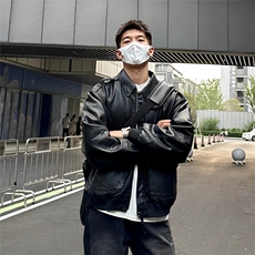 网图现货加厚加棉皮衣飞行员外套1209-1-JK19-P90主推可谈，男装夹克，星座1209-1