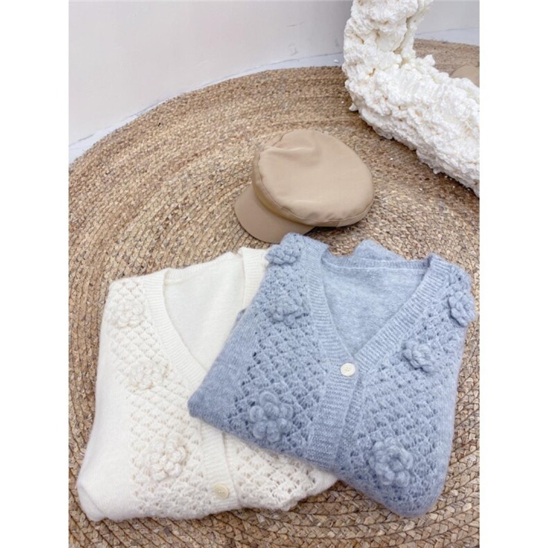 新款现货，好看绣花开衫灰白两个色，其它，CHERRY·印