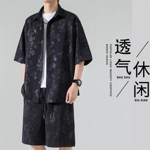 2024 夏季新款 无影墙大码休闲短袖衬衫套装M-5X HQ24420-P70图片