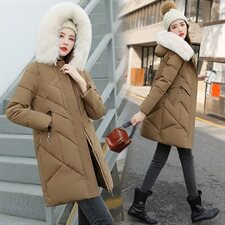 2024冬季新款时尚潮流女装棉衣长款加厚保暖羽绒服显瘦百搭外套，女装棉衣/棉服，香水丽阁