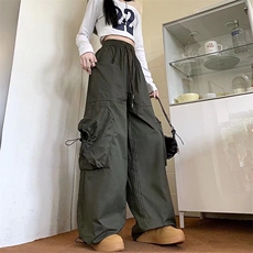 复古阔腿工装裤男士嘻哈春秋季新款抽绳束脚宽松休闲A636/P50，男装休闲裤，星座506