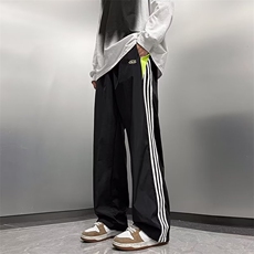 美式复古街头三杆条纹男女宽松直筒速干休闲长裤阔腿裤薄款K7141，男装休闲裤，星座1116A-1（原606A）