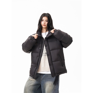 90%绒新标有报告立领撞色韩版宽松羽绒服外套Y988/P350现货图片