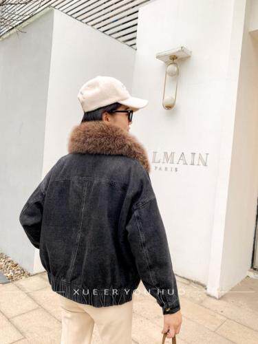 毛线口袋牛仔派克，女装，雪儿诱惑