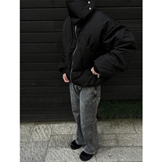 美式复古骑士盔甲羽绒棉服男秋冬季高级感cleanfit不规则高领棉衣，男装棉衣，星座910A