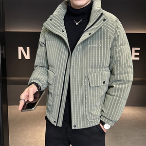 标50白鸭绒金丝软毛皮羽绒服条纹品质C317-Y830-P285控358图片
