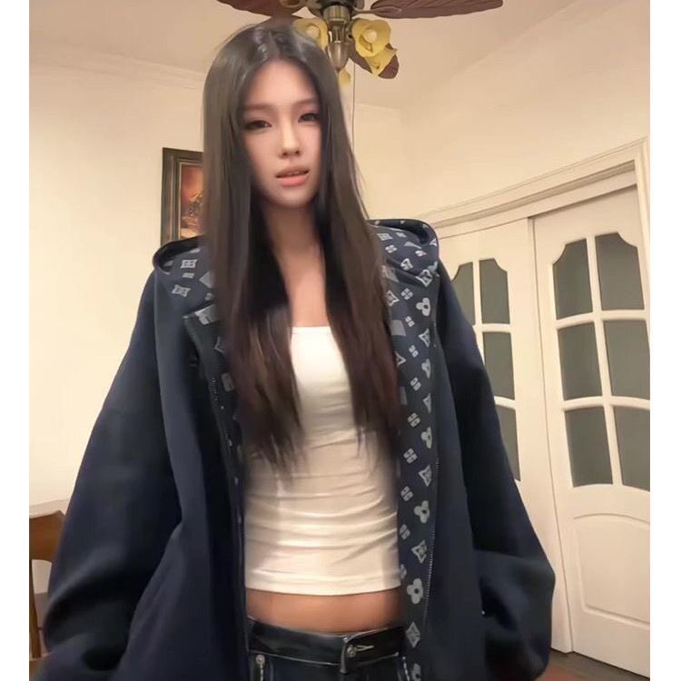 5438-P56好质量做工#有内贴+压线+大版型休闲拉链外套薄款,女装卫衣/绒衫,星座617A-2