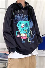 WY57（解构海绵宝宝-有版权）港风日系大码圆领卫衣P35控价48,男装卫衣,星座508（原C305）